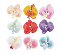 Flower Hair Claws Clips, Flower Claws Clips for Women | 9x Tropical Orchid Hairpins | Antistecogate Floral Elegant Bar Styling Accessories for Beach Holiday for M