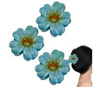 Flower Hair Clip, 3 Pieces with Strong Hold and Non-Slip Function for Hairstyle Accessories, Hawaii Claw Clips for Holiday, for Girlfriend, Sister, Daughter