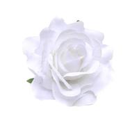 Flower Hair Clip 5pcs Flowers For Hair DIY Headdress For Bridal Flocking Cloth Red Rose Flower Hairpin Hair Clip(A-white)