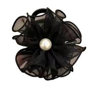 Flower Hair Clip - Flower Clip for Hair, Korean Hair Clip with Beads, Non-Slip Women's Hair Clips, Fairy Ponytail Hair Holder for Women and Girls, Hair Decoration
