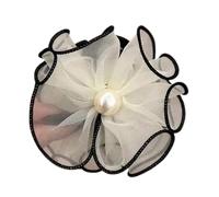 Flower Hair Clip, Flower Clip for Hair, Korean Hair Clip with Beads, Non-Slip Women's Hair , Fairy Ponytail Hair Holder for Women and Girls, Hair Decoration