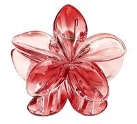 Flower Hair Clip for Women, Hawaiian Hair Claw Clip, Plastic Claw Hair Clips, Non-Slip, Strong Hold, Claw Clips, Hair Styling Accessories for Beach, Party, Pool, Holiday, A, Red E