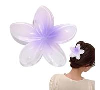 Flower Hair Clip, Hawaiian Claw Clip for Women Girls, Nonslip Strong Hold, Purple