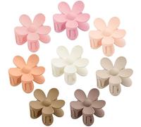 Flower Hair Clips 8PCS Hair Claw Clips Matte Large Claw Clips Cute Hair Clips Strong Hold for Women Thick Thin Hair, Big Hair Claw Clips for Thin Hair, Daisy Hair Clips 8 Colors