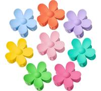 Flower Hair Clips, 8PCS Large Claw Clips for Women Thick Thin Hair, Big Cute Matte Hawaiian Flower Hair Claw Clips for Women Girls Styling Gifts 8 Colors