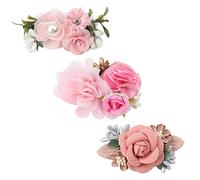 Flower Hair Clips Baby Girls Flower Claw Clips Bow Hair Clips Floral Barrettes Hair Bow Accessories for Newborn Infant Toddler Kids Baby Girls 3pcs