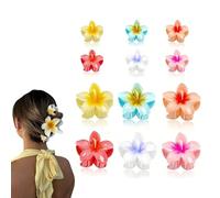 Flower Hair Clips for Girls, 12 x Small & Large Flower Hair Clips for Women and Children, Flower Hair Accessories, Hawaiian Flower Hair Clip for Extra Volume
