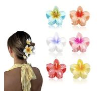 Flower Hair Clips for Girls - 6 x 8 cm Flower Hair Clips for Women and Children Flower Hair Accessories | Hawaiian Flower Hair Clip for Extra Volume