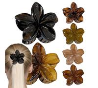 Flower Hair Clips for Hair, Flower Hair Claws - 6 x Vintage Style French Style Beach Hair Claw Clip - Elegant Hairpin Back of Head Bun Headpiece
