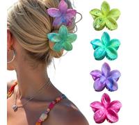 Flower Hair Clips for Women Girls, Large Claw Clips Thick Thin Straight Curly Hair, Aesthetic Plumeria Hawaiian Banana Clip, Beach Decorative Cute Accessories, Non-slip Strong Hold 4pc