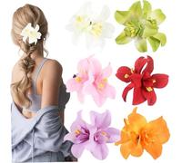 Flower Hair Clips, Hawaiian Flower Hair Clips, 6PCS Lifelike Hawaiian Clip, Multicolor Clip for Women Summer Holiday Beach Party Accessories