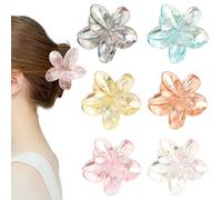 Flower Hair Clips Non Slip Flower Claw Clips Strong Hold Hair Clip Jelly 6 Colors Hawaiian Style Hair Claw Clips French Hair Accessories for Girls and Women Straight, Curly, Wavy Hair