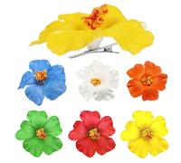 Flower Hair Clips, Pack of 6 Hair Clips Flower, Hawaiian Hair Clip Flower, Hibiscus Flower Hair Clip, Large Flower-Shaped Claw Clips, Flower Hair Claw Clips for Women, Thick/Thin Hair