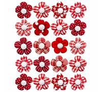 Flower Hair Dog Elastic Hair Rope For Pet Cat All Pet Hats Lovely Flower Valentines Day 20pcs