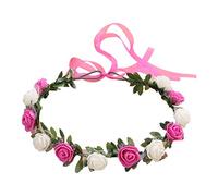 Flower Hair Wreath Headband Floral Crown Garland With Adjustable Ribbon Festivals Wedding Party Headpiece For Women Girl Toddler Hair Clips