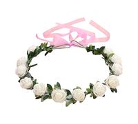 Flower Hair Wreath Headband Floral Crown Garland With Adjustable Ribbon Festivals Wedding Party Headpiece For Women Girl Toddler Hair Clips