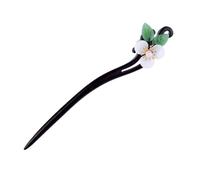 Flower Hairpin, Retro Traditional Chinese Style Decorative Headwear | Handmade Sturdy Accessory for Elegant Updos, Simple Delicate Design, Green Color, Gift for Her