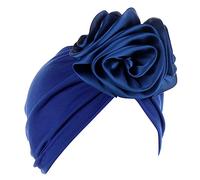 Flower Head Hat Cap Ethnic Bohemian Floral Hair Cover Wrap Turban Headwear Turban Cap Pleated Hat Flexible Headbands for Women's Hair (B, One Size)