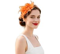 Flower Headband for Performances and Parties - Sparkling Headpiece for Dance Stage, Holidays and Festive Occasions (Orange, One Size)