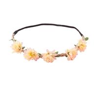 Flower Headband for Women, Forest Style Silk Floral Crown Wreath, Boho Hair Accessories for Wedding Bridal Photography Festival Party, Elastic Headpiece 48-50cm D