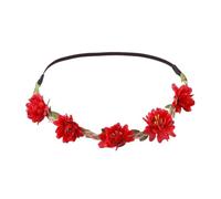 Flower Headband for Women, Forest Style Silk Floral Crown Wreath, Boho Hair Accessories for Wedding Bridal Photography Festival Party, Elastic Headpiece 48-50cm K