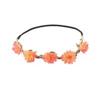 Flower Headband for Women, Forest Style Silk Floral Crown Wreath, Boho Hair Accessories for Wedding Bridal Photography Festival Party, Elastic Headpiece 48-50cm A