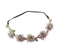 Flower Headband for Women, Forest Style Silk Floral Crown Wreath, Boho Hair Accessories for Wedding Bridal Photography Festival Party, Elastic Headpiece 48-50cm G
