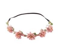 Flower Headband for Women, Forest Style Silk Floral Crown Wreath, Boho Hair Accessories for Wedding Bridal Photography Festival Party, Elastic Headpiece 48-50cm J