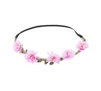 Flower Headband for Women, Forest Style Silk Floral Crown Wreath, Boho Hair Accessories for Wedding Bridal Photography Festival Party, Elastic Headpiece 48-50cm E