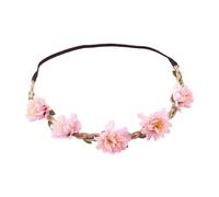 Flower Headband for Women, Forest Style Silk Floral Crown Wreath, Boho Hair Accessories for Wedding Bridal Photography Festival Party, Elastic Headpiece 48-50cm F