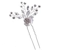 Flower Headband Wedding Hair Accessories Rhinestone Flower Bridal Headdress Hair Comb Hair Clip Wedding Hair Accessories (Silver 1)