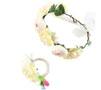 Flower Headband Women Flower Crown Wedding Floral Garland Headpiece Fabric Princess Headdresses