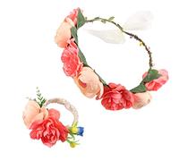 Flower Headband Women Flower Crown Wedding Floral Garland Headpiece Fabric Princess Headdresses