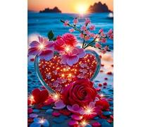 Flower Heart 200 Piece Jigsaw Puzzles for Adults, Challenging and Brainteasing, Difficult Puzzles, Puzzle 200 Pieces