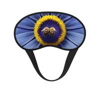 Flower Heart bee Blackout Sleep Mask,Soft Polyester, Anti-Light, Stylish,Suitable for Men and Women,for Daily Work and Outdoor Travel.