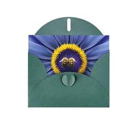 Flower Heart Bee Greeting Card, Blank Card With Envelope, 4x6 Inches (Approx. 10x15 Cm), For Events, Weddings,& Birthdays.