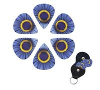 Flower heart bee Print Guitar Picks 6 Pack Guitar Plectrums with Pick Holders Bass Picks For Acoustic Guitar Bass Electric Ukulele Includes 0.46mm, 0.71mm, 0.96mm
