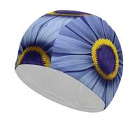 Flower Heart Bee Swim Cap for Adult, Elastic Fabric Swimming Cap, Comfortable Bathing Cap for Long & Short Hair