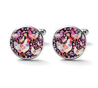 Flower Heart Chicken Alloy Cufflinks for Men 17mm 20mm Shirt Cuff Links for Wedding Business Formal Dress Father's Day Birthday Gift for Him