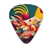 Flower Heart Chicken Exceptional Guitar Pick â€“ Single-Side Full-Print, Abs Material Plectrum â€“ Diverse Thickness For Varied Music Experience â€“ Ideal For Guitars And Ukuleles,Guitar Pick,