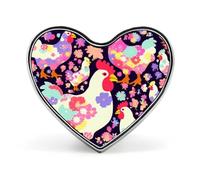 Flower Heart Chicken Lapel Pin Heart Enamel Pins Funny Brooch Pin Cute Backpack Pins Fashion Jewelry Accessories for Backpacks, Hats, Bags, Adults