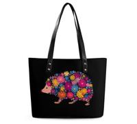 Flower Hedgehog Funny Women's Handbags 15” X 11.5” X 5.5”