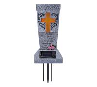 Flower Holder for Cemetery, Grave Vases, Solar Powered Memorial Decoration with Tips for Outdoor Use on Cemeteries and Graves