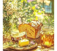 Flower Honey Bread Jigsaw Puzzle 200 Pieces 28x28cm/11x11inch, Difficult jigsaw puzzles for Adults 200, Beautiful Art work, Great Festive Puzzle Gift for Men/Women