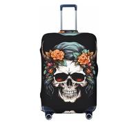 Flower Horn Skull Travel Luggage Covers - Elasticity Suitcase Covers Protector for Luggage 18-32 Inch