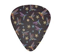 Flower Hummingbirds Embroidery Advanced guitar pick 12 pieces Three thicknesses for bass, electric guitar, acoustic guitar bag
