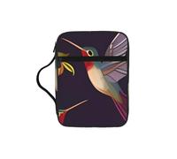 Flower Hummingbirds Embroidery Bible Cover Case Waterproof Bible Bag with Handle Organizer Storage Book Cover for Bible Study