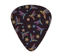 Flower Hummingbirds Embroidery Premium Bass Electric Guitar Picks,Guitar Plectrum For Unparalleled Musical Experience