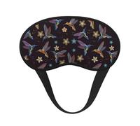 Flower Hummingbirds Embroidery Print Soft Comfortable Eye Mask for Sleeping Light Blocking Nap Travel Camping Night Rest