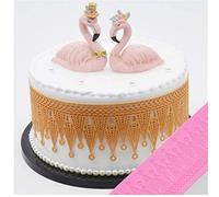 Flower Impression Lace Silicone Mold, Wedding Fondant Cake Decorating Tools, Cupcake Chocolate Mould, Cake Border Edge Decoration Mold